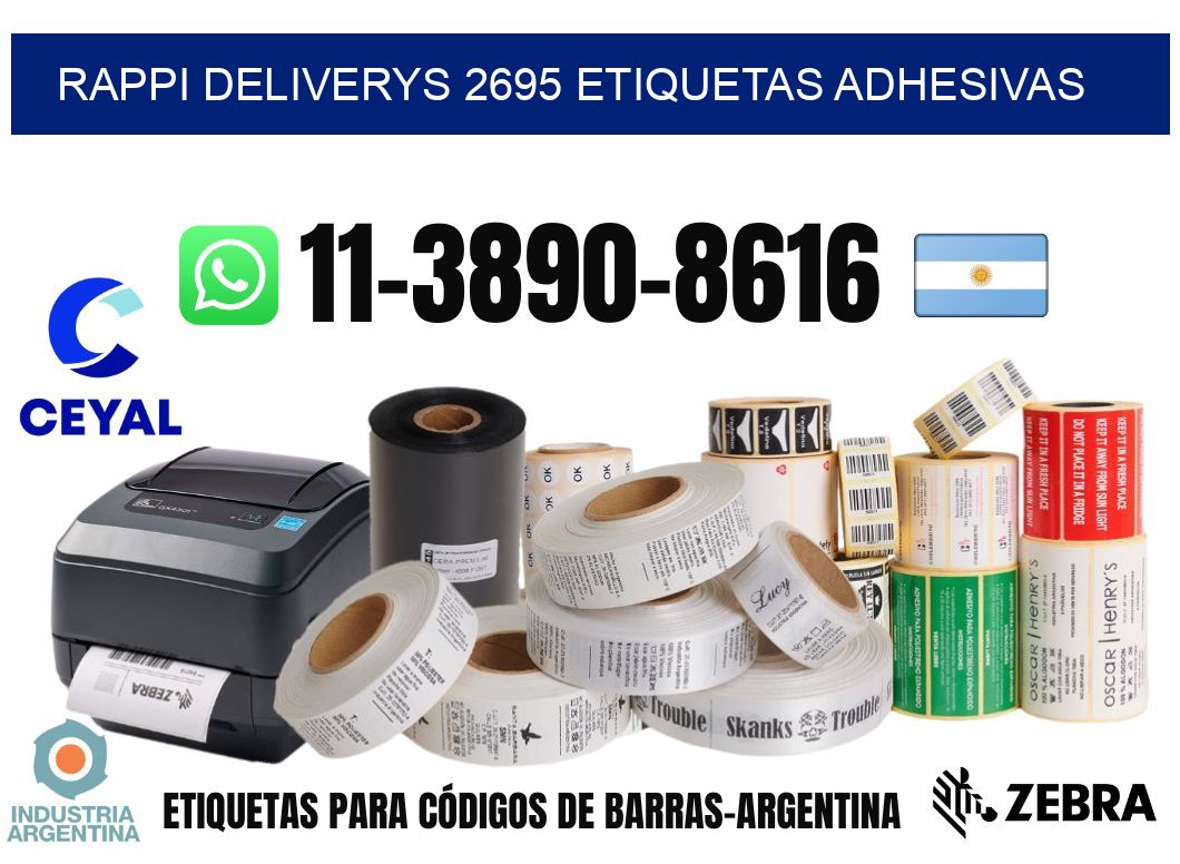 rappi deliverys 2695 etiquetas adhesivas