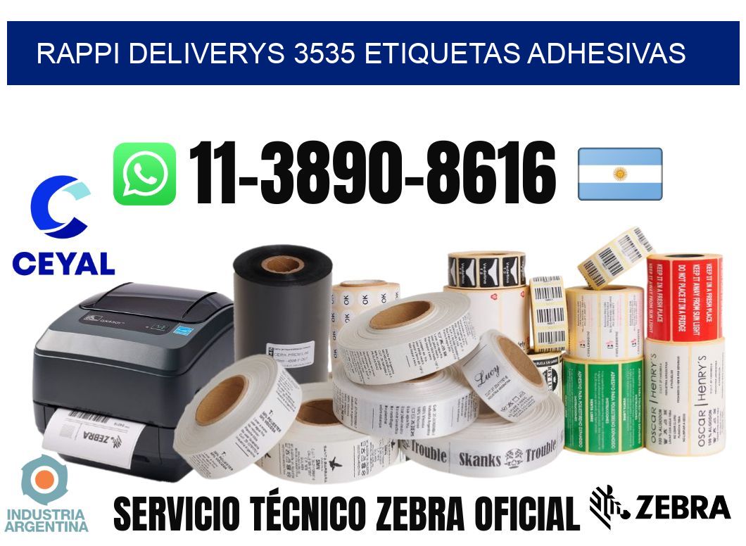 rappi deliverys 3535 etiquetas adhesivas
