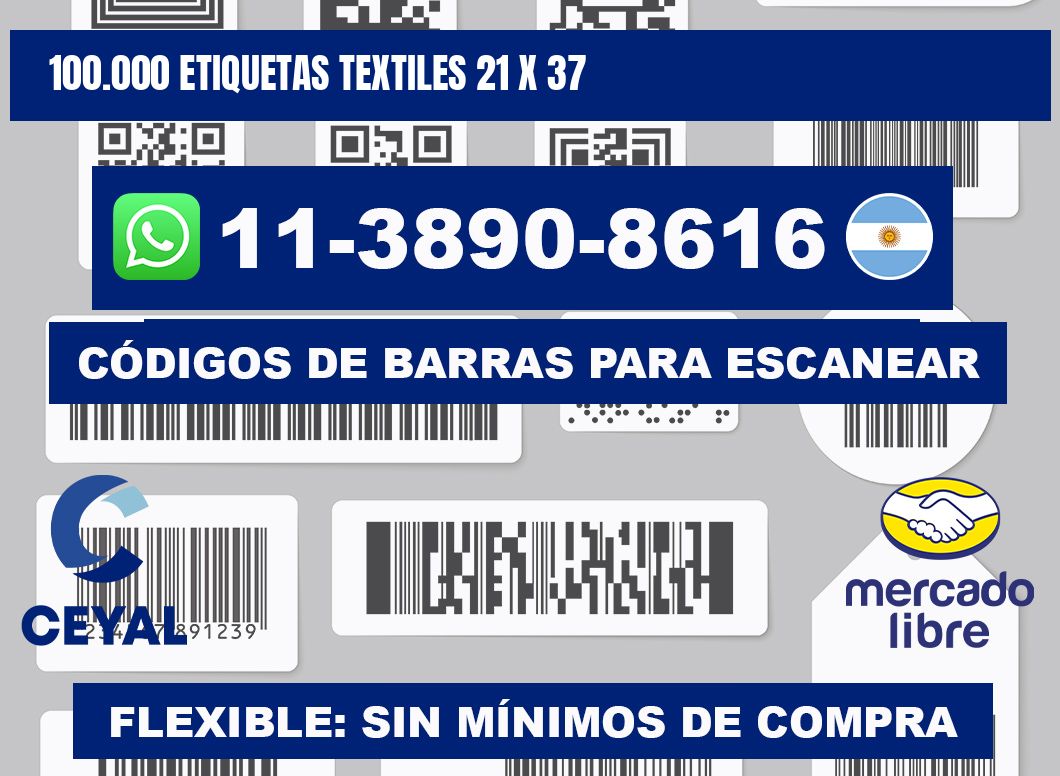 100.000 ETIQUETAS TEXTILES 21 x 37