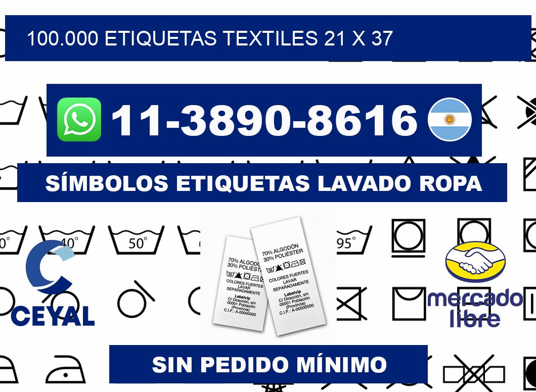 100.000 ETIQUETAS TEXTILES 21 x 37