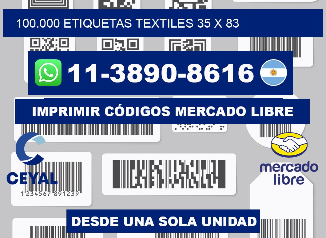 100.000 ETIQUETAS TEXTILES 35 x 83