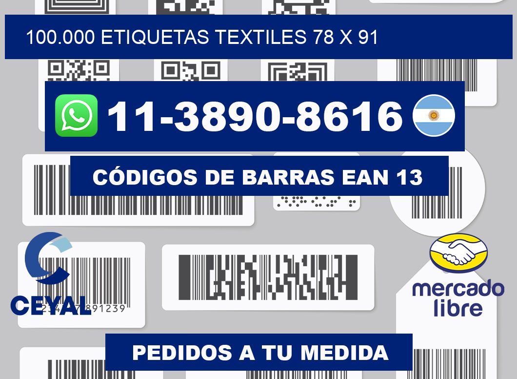 100.000 ETIQUETAS TEXTILES 78 x 91