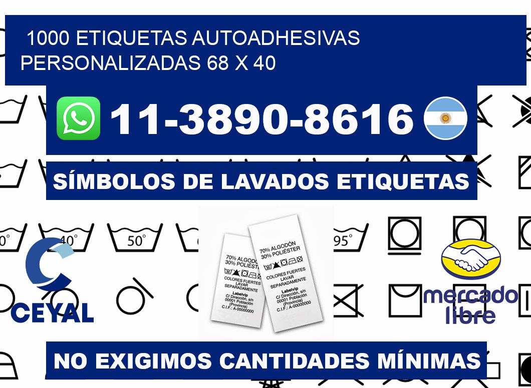 1000 Etiquetas autoadhesivas personalizadas 68 x 40