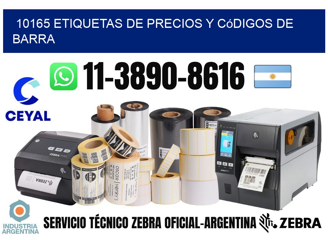 10165 Etiquetas de precios y códigos de barra