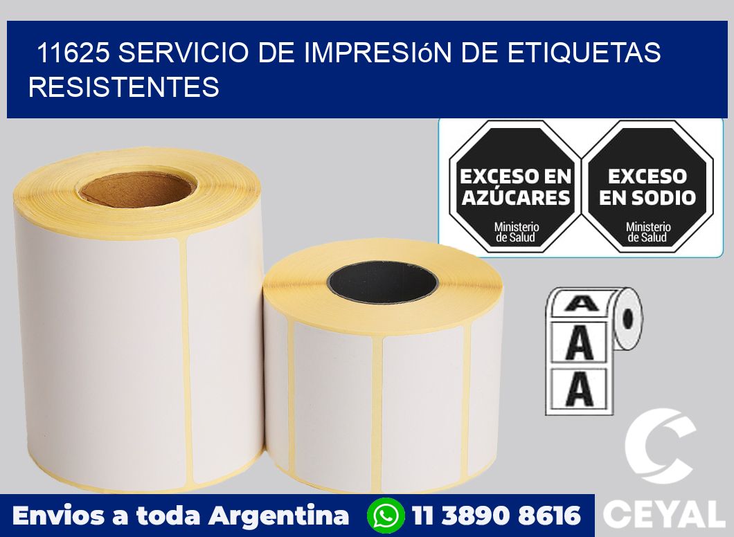 11625 Servicio de impresión de etiquetas resistentes