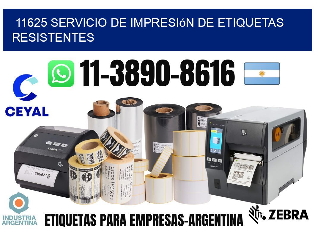 11625 Servicio de impresión de etiquetas resistentes