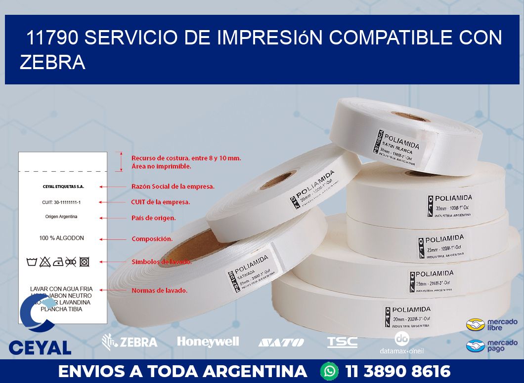 11790 Servicio de impresión compatible con Zebra