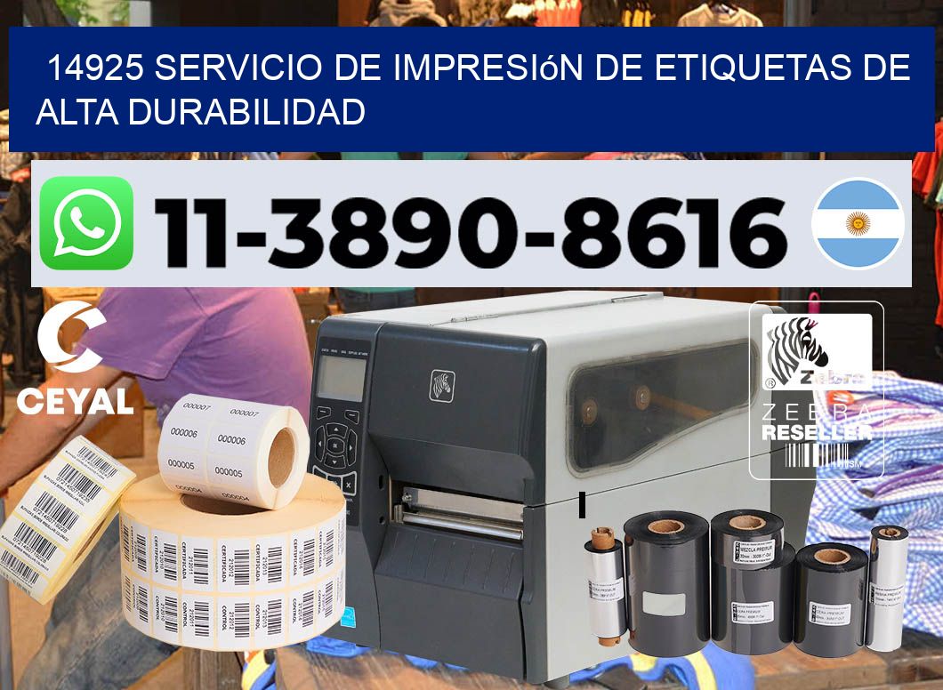 14925 Servicio de impresión de etiquetas de alta durabilidad
