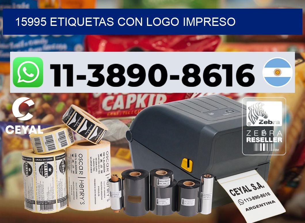 15995 Etiquetas con logo impreso