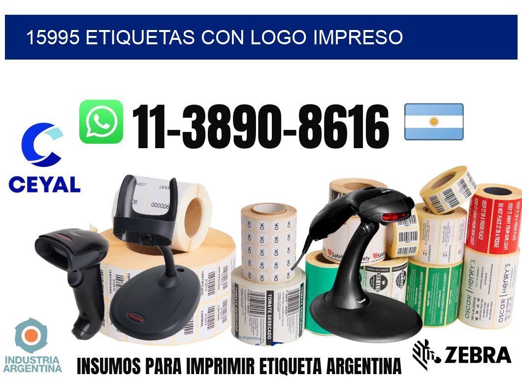 15995 Etiquetas con logo impreso