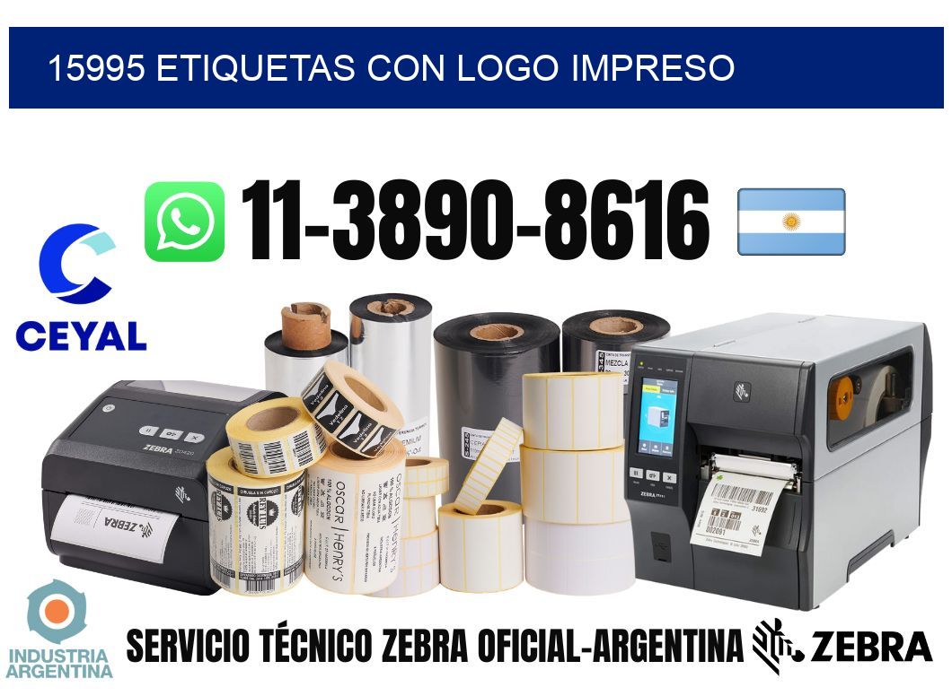 15995 Etiquetas con logo impreso