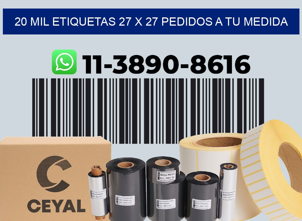 20 mil etiquetas 27 x 27 Pedidos a tu medida