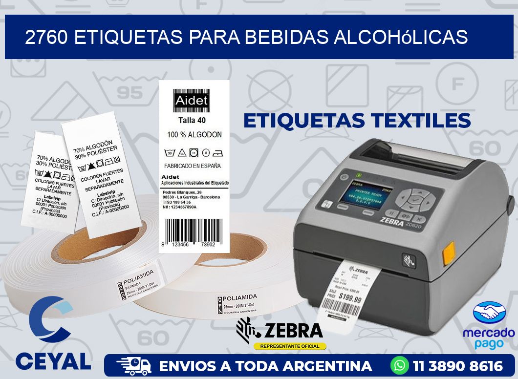 2760 Etiquetas para bebidas alcohólicas