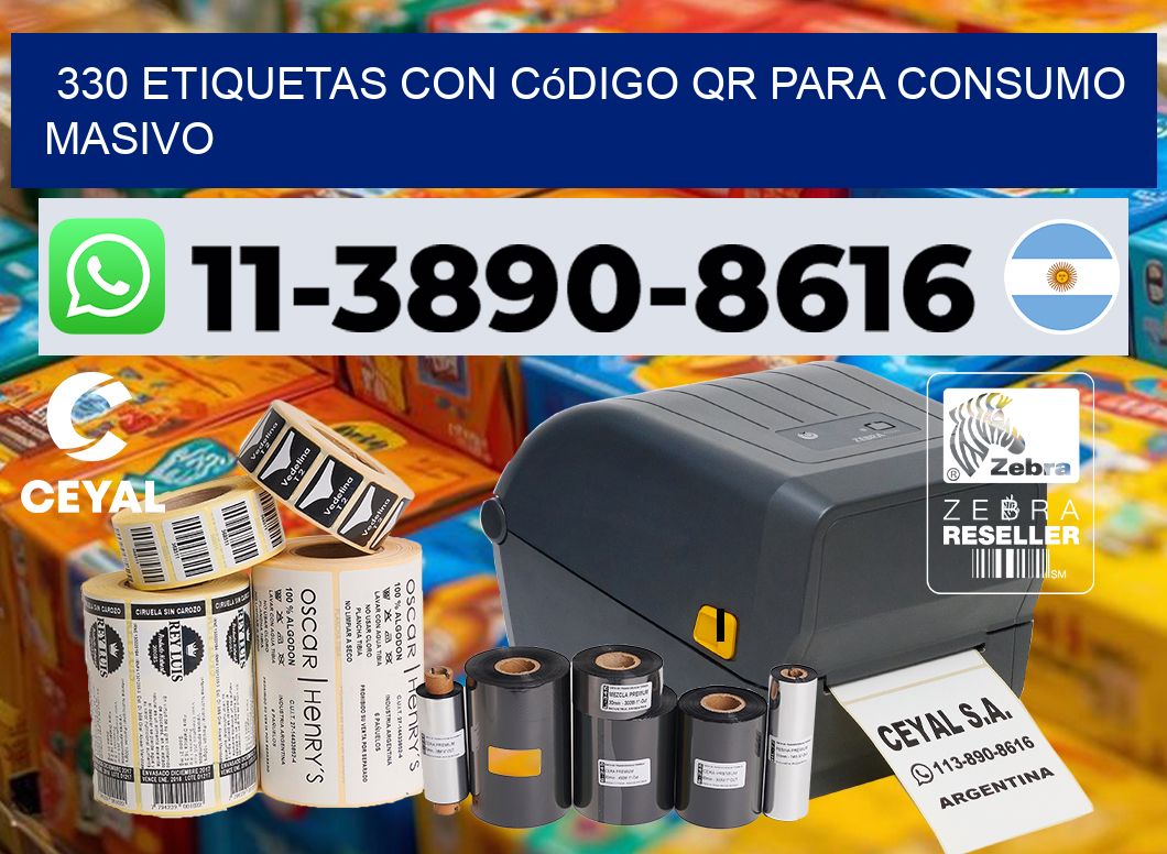 330 Etiquetas con código QR para consumo masivo