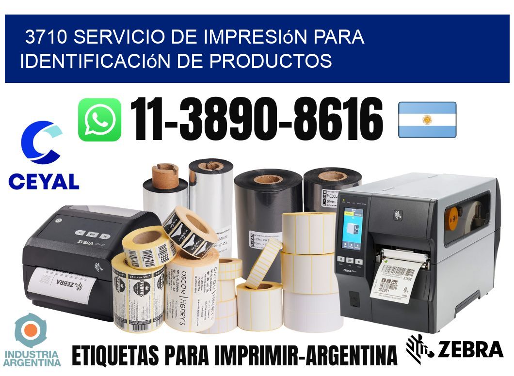 3710 Servicio de impresión para identificación de productos