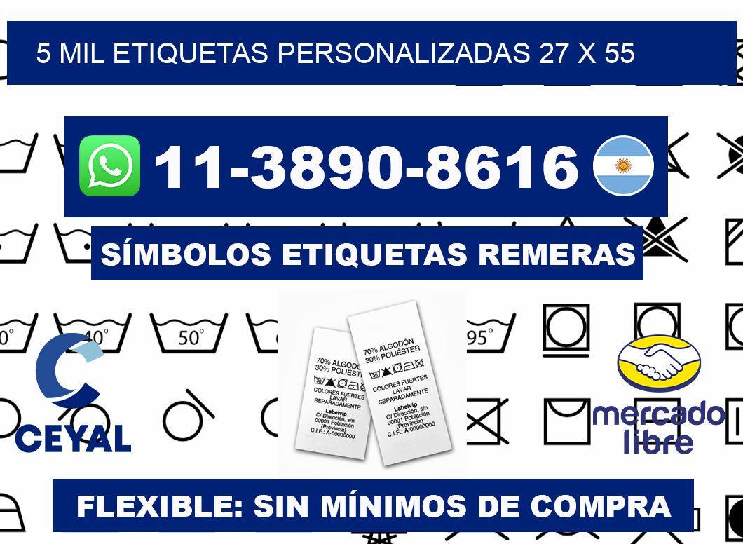 5 mil etiquetas personalizadas 27 x 55