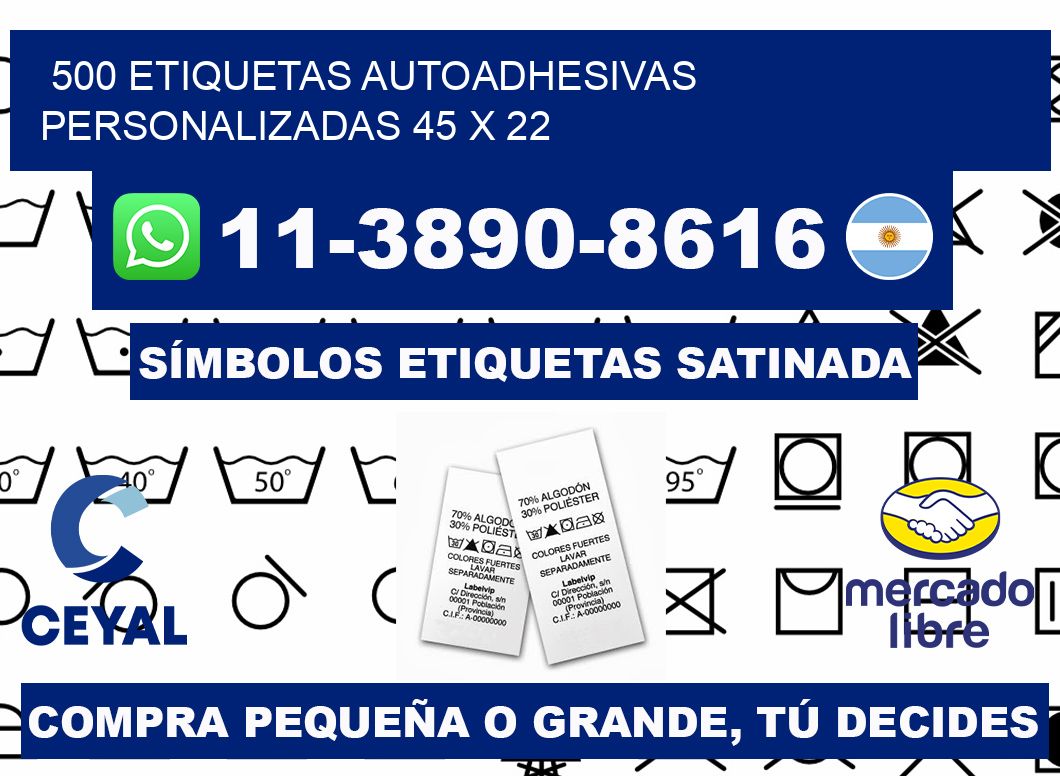 500 Etiquetas autoadhesivas personalizadas 45 x 22