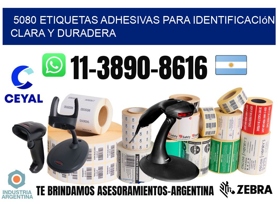 5080 Etiquetas adhesivas para identificación clara y duradera