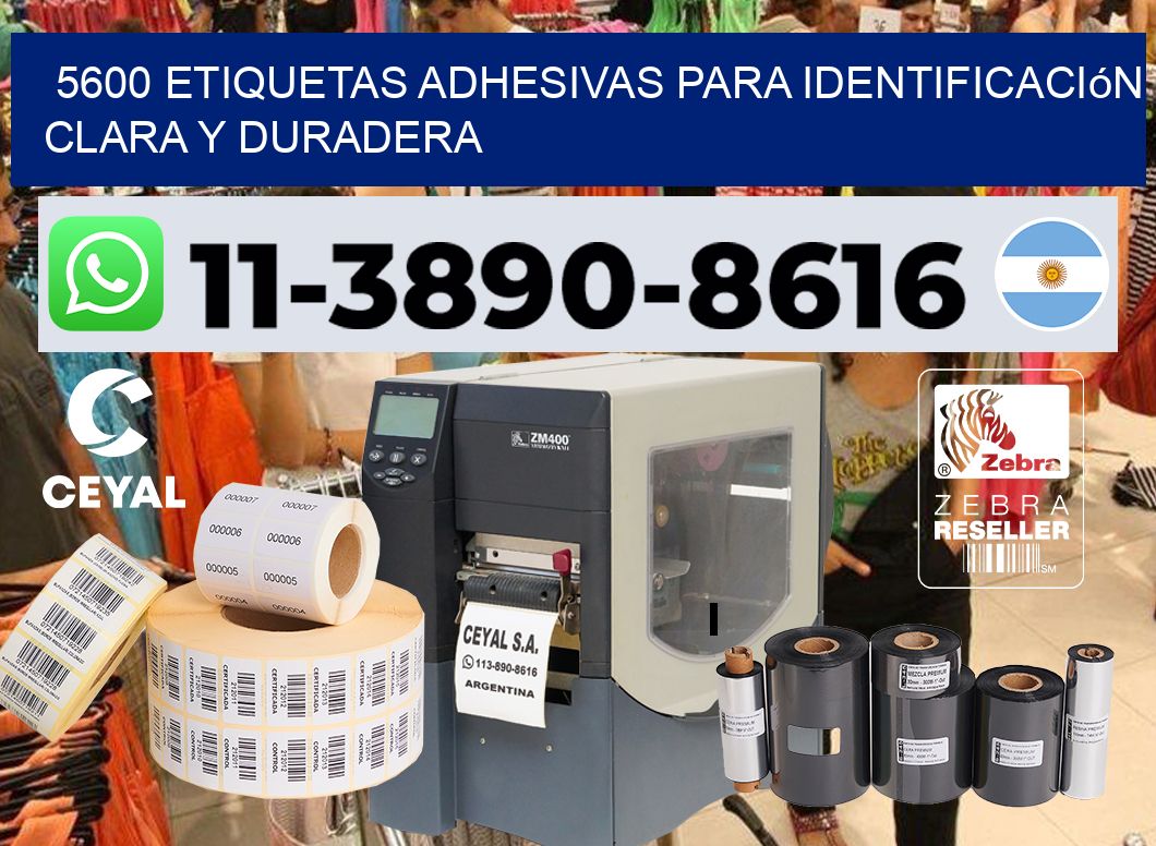 5600 Etiquetas adhesivas para identificación clara y duradera