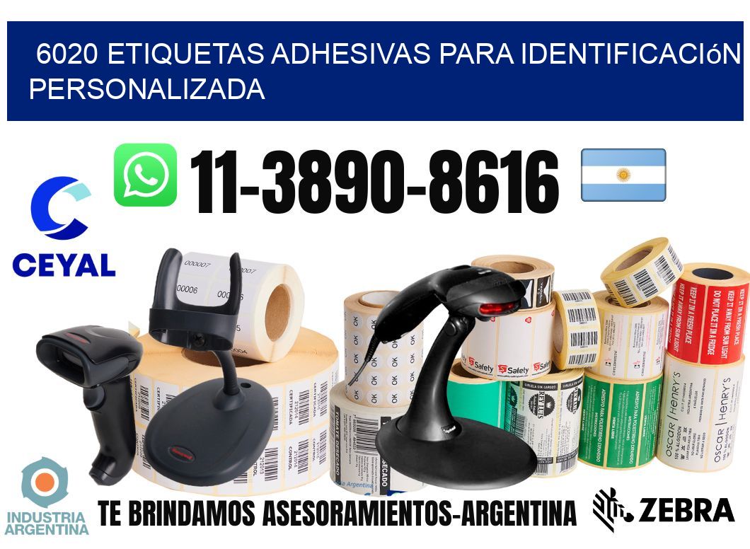 6020 Etiquetas adhesivas para identificación personalizada