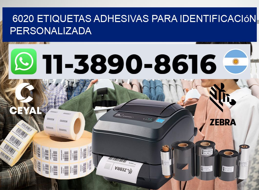 6020 Etiquetas adhesivas para identificación personalizada