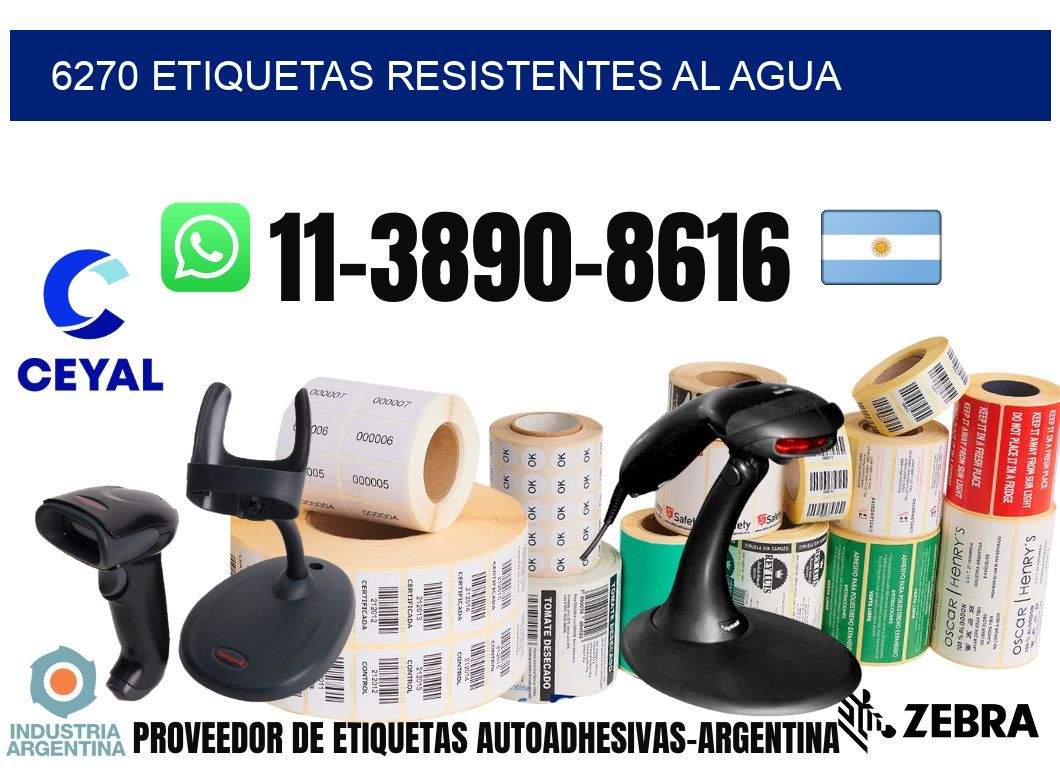 6270 Etiquetas resistentes al agua