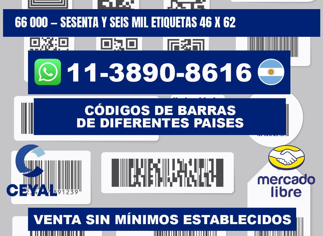 66 000 — sesenta y seis mil etiquetas 46 x 62