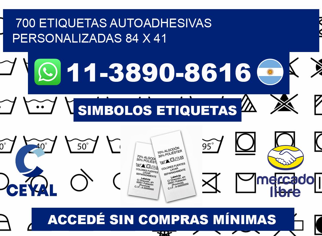 700 Etiquetas autoadhesivas personalizadas 84 x 41