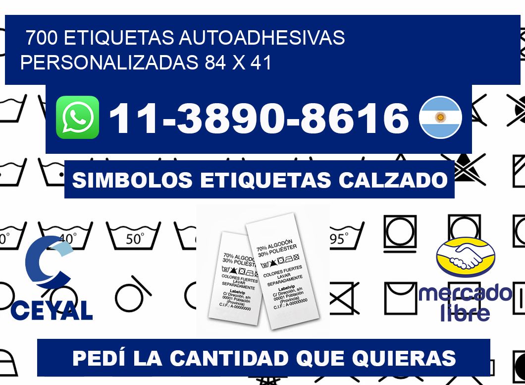 700 Etiquetas autoadhesivas personalizadas 84 x 41