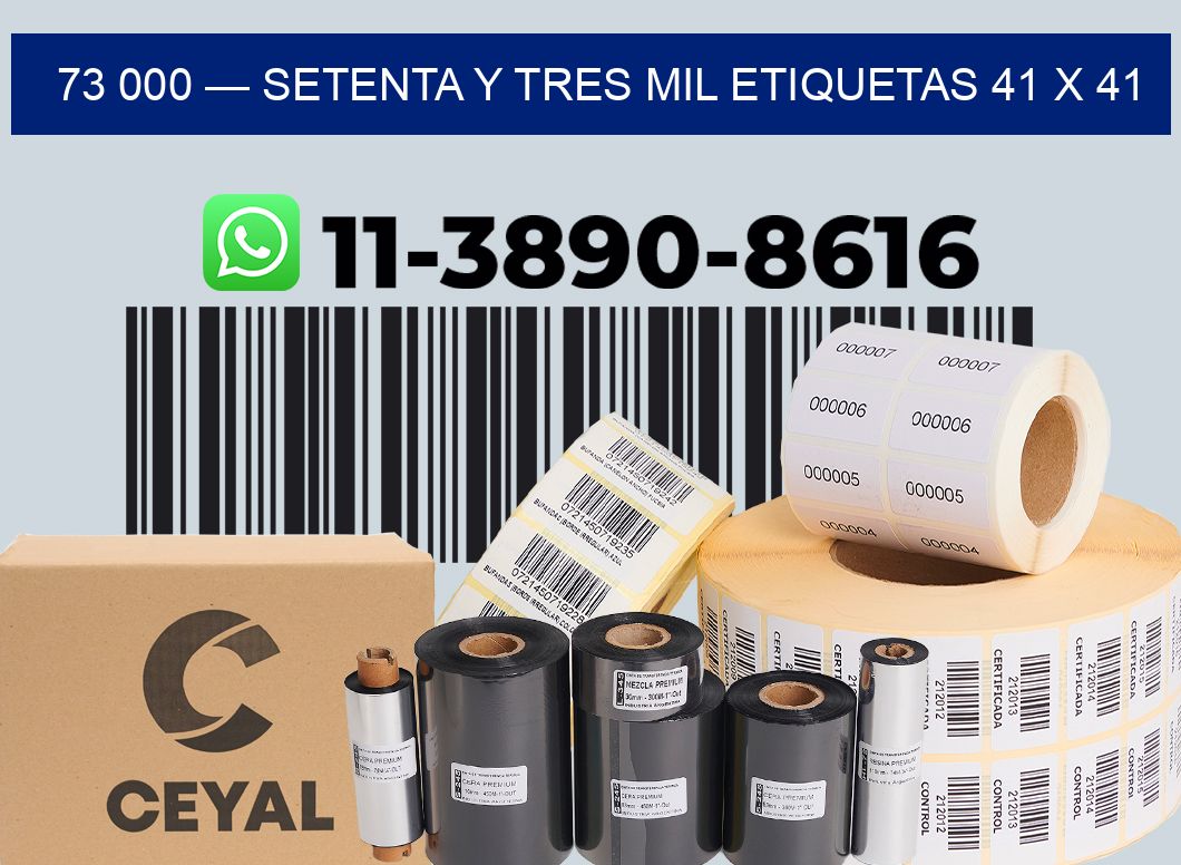73 000 — setenta y tres mil etiquetas 41 x 41