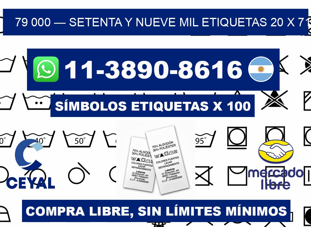 79 000 — setenta y nueve mil etiquetas 20 x 71