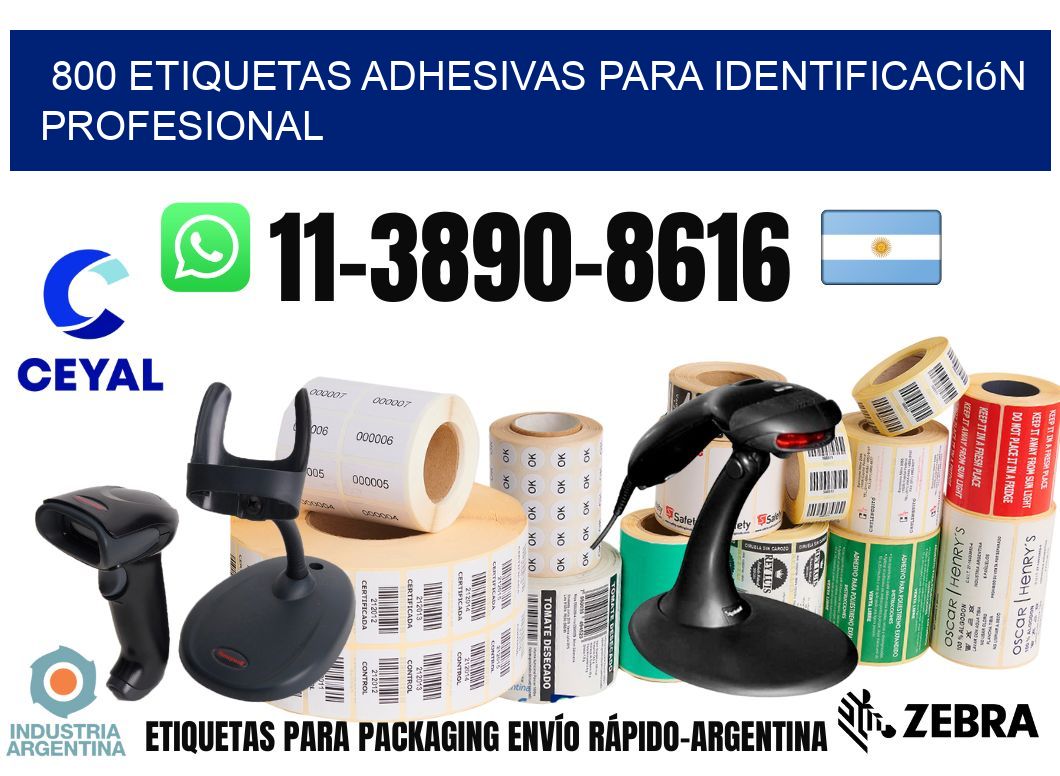 800 Etiquetas adhesivas para identificación profesional