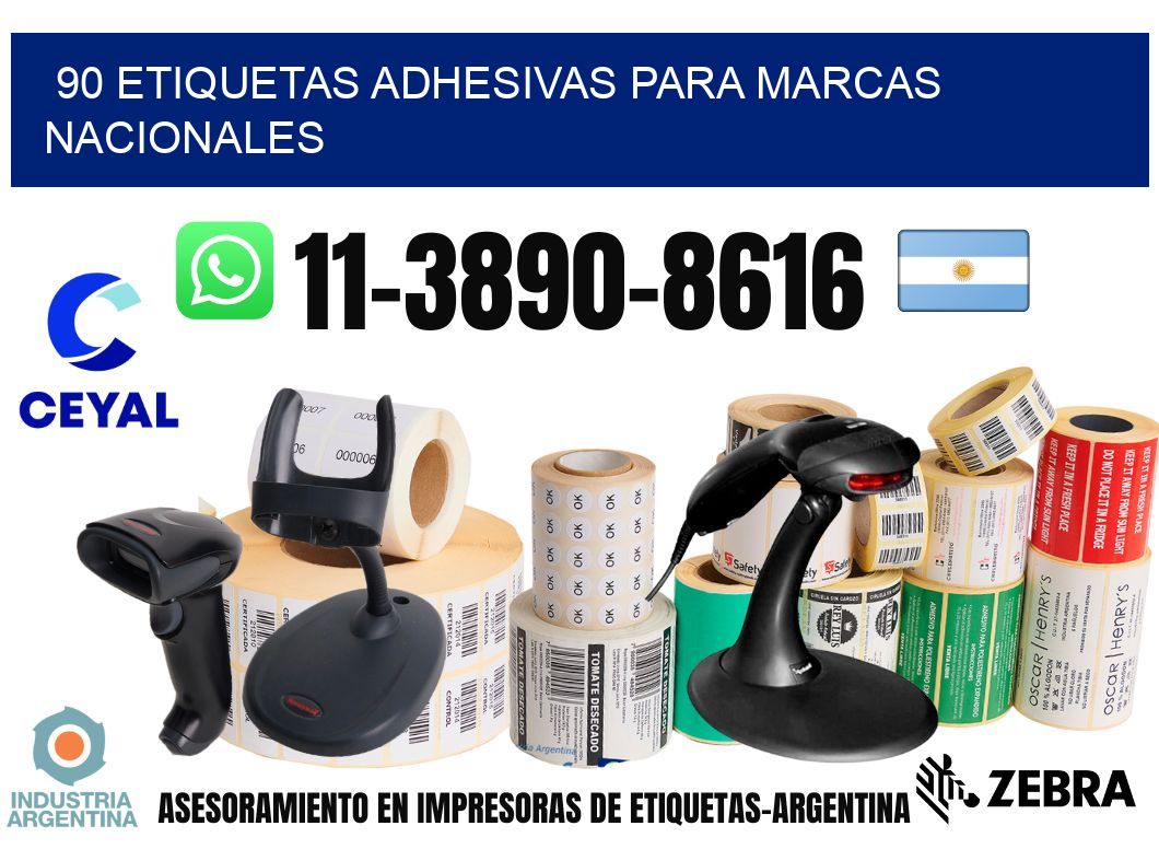 90 Etiquetas adhesivas para marcas nacionales