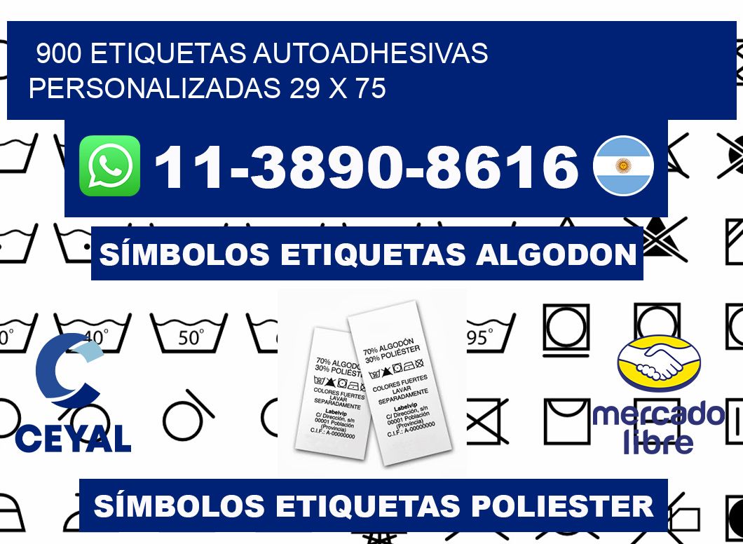 900 Etiquetas autoadhesivas personalizadas 29 x 75