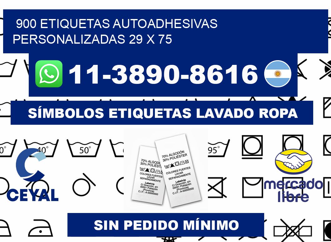 900 Etiquetas autoadhesivas personalizadas 29 x 75