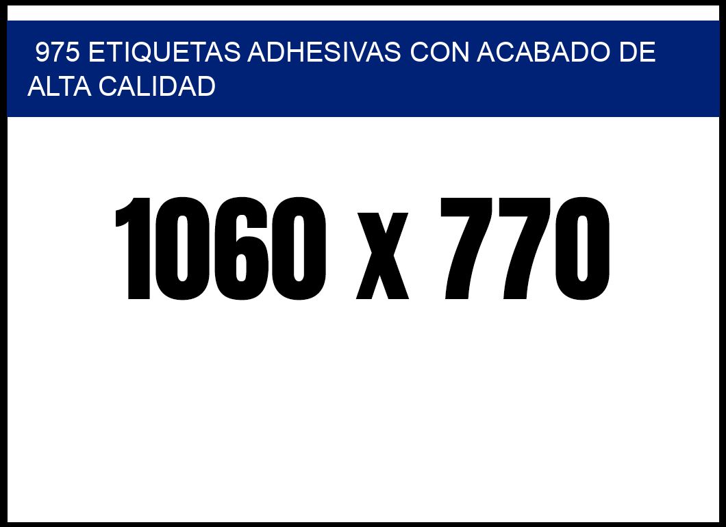 975 Etiquetas adhesivas con acabado de alta calidad