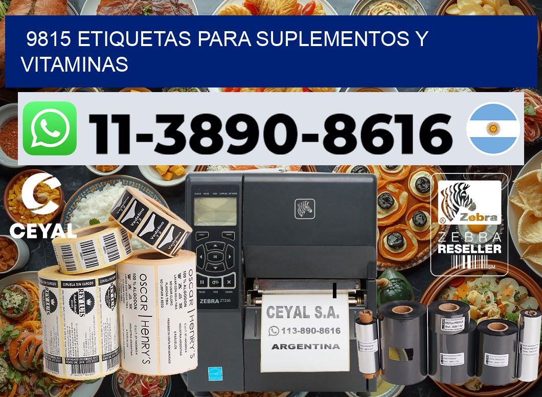 9815 Etiquetas para suplementos y vitaminas