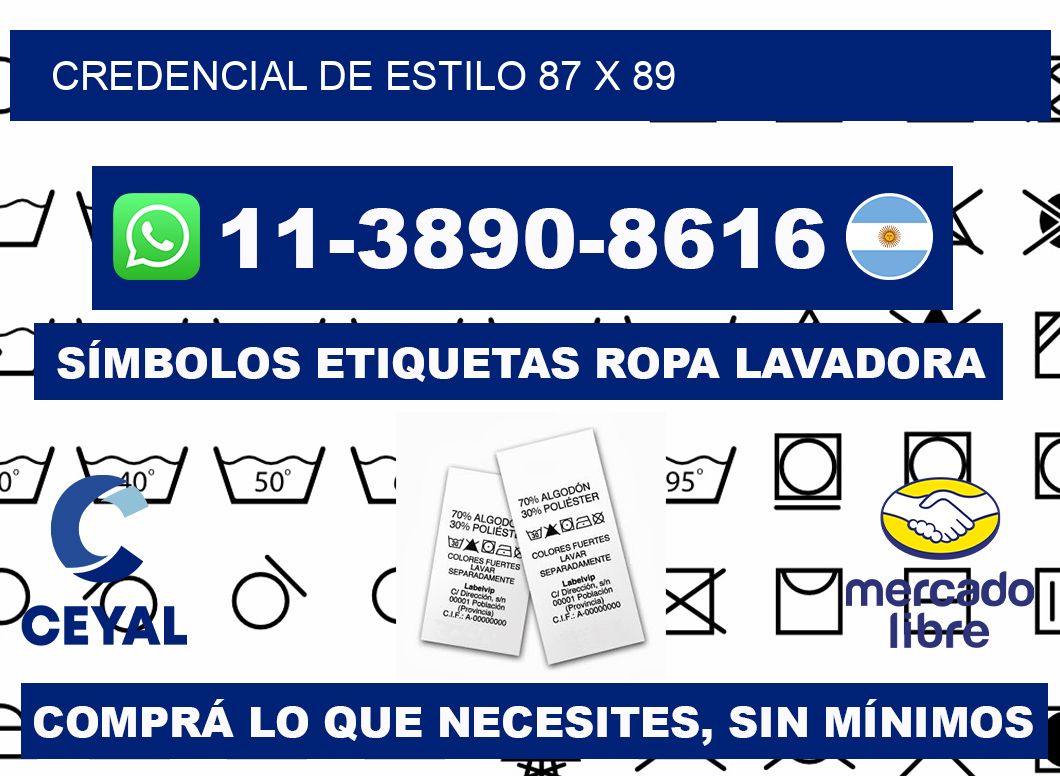 Credencial de estilo 87 x 89