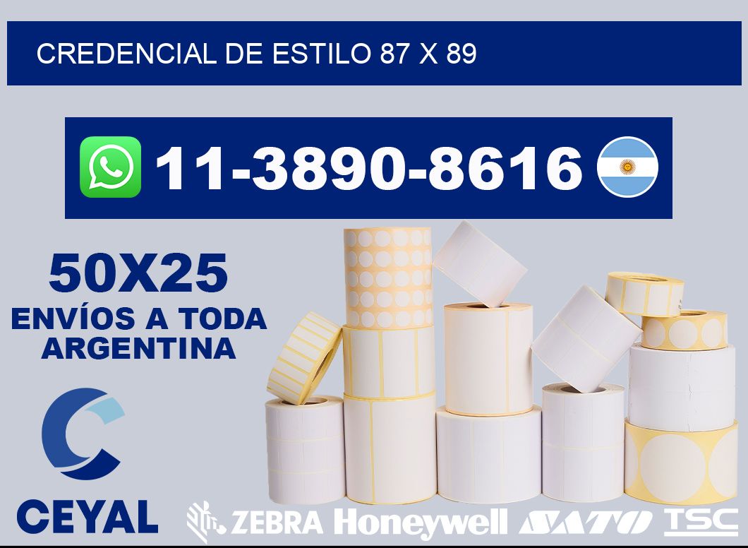 Credencial de estilo 87 x 89