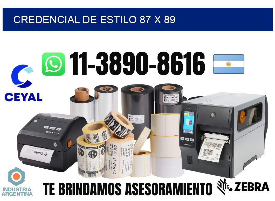 Credencial de estilo 87 x 89