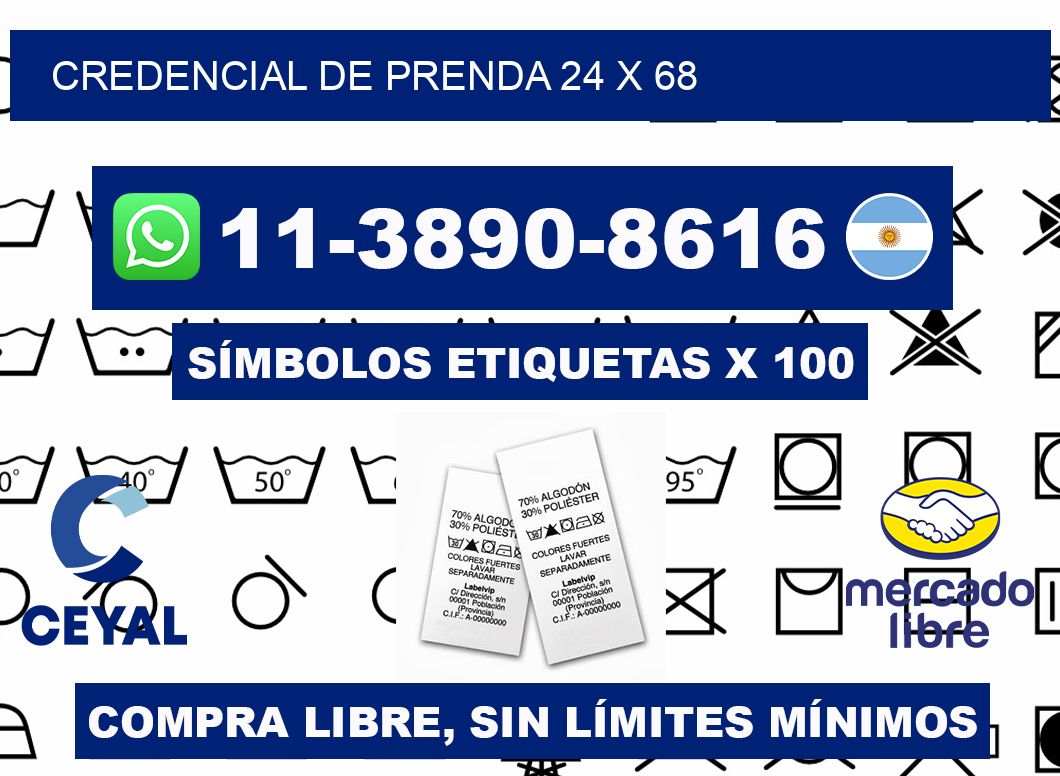 Credencial de prenda 24 x 68