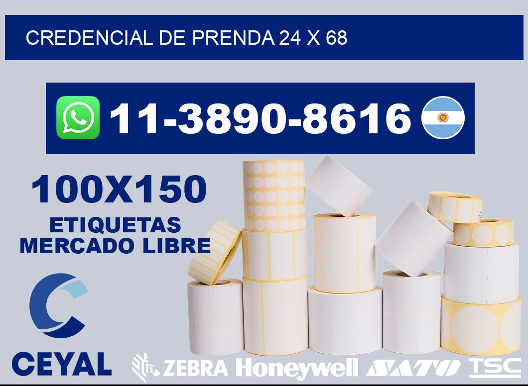 Credencial de prenda 24 x 68