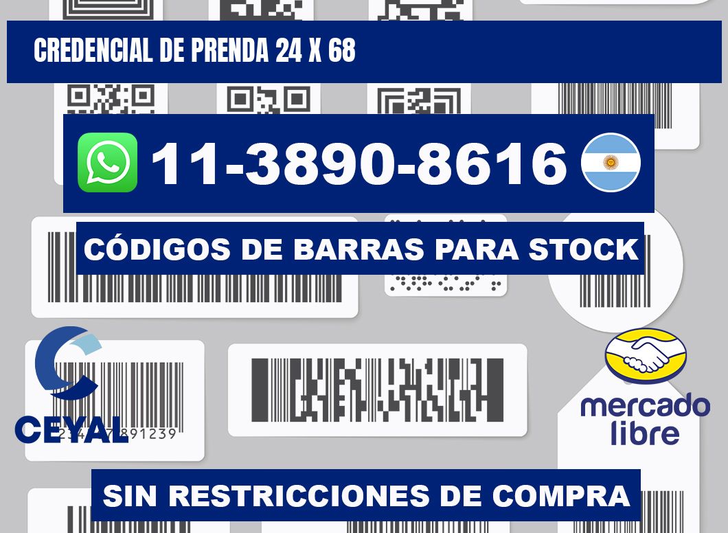 Credencial de prenda 24 x 68