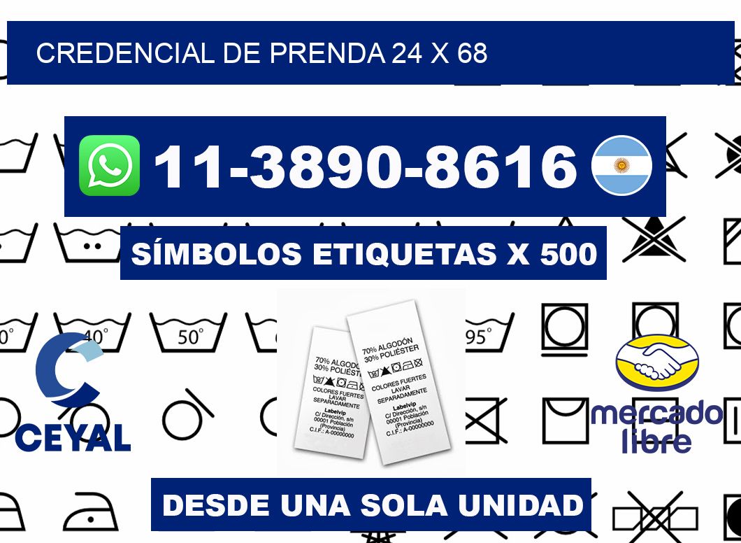 Credencial de prenda 24 x 68