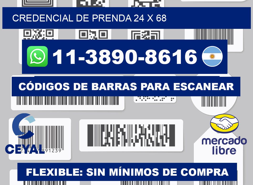 Credencial de prenda 24 x 68