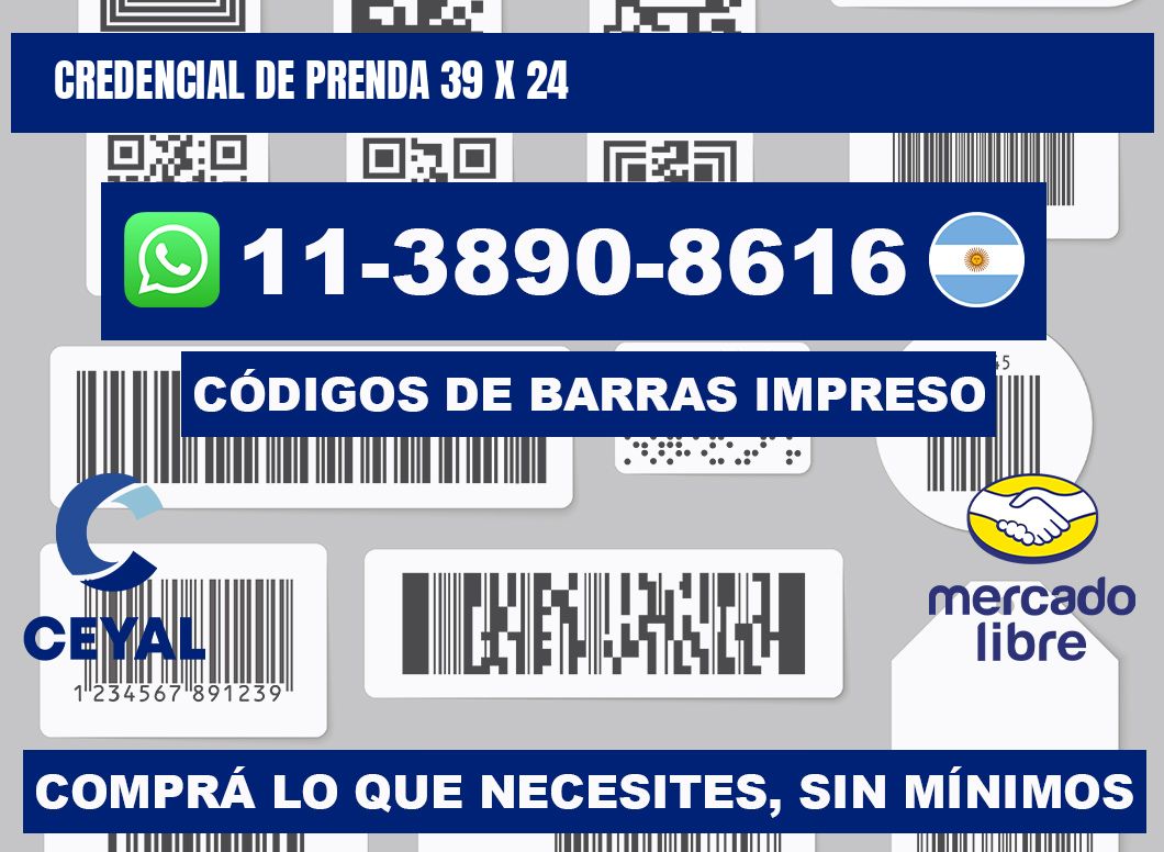 Credencial de prenda 39 x 24