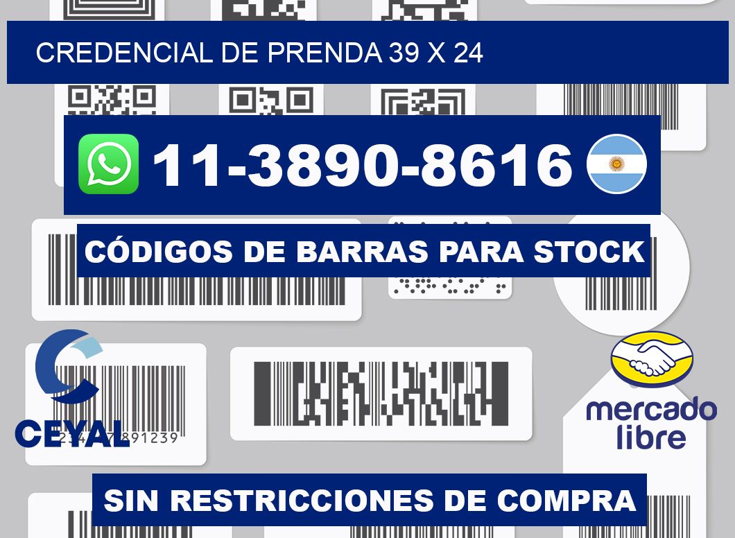 Credencial de prenda 39 x 24