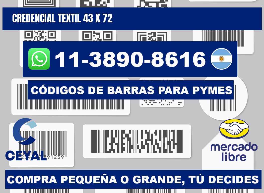 Credencial textil 43 x 72