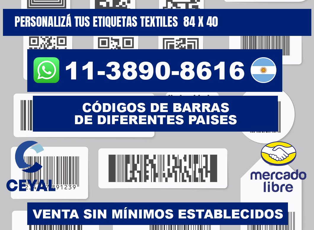 PERSONALIZÁ TUS ETIQUETAS TEXTILES  84 x 40