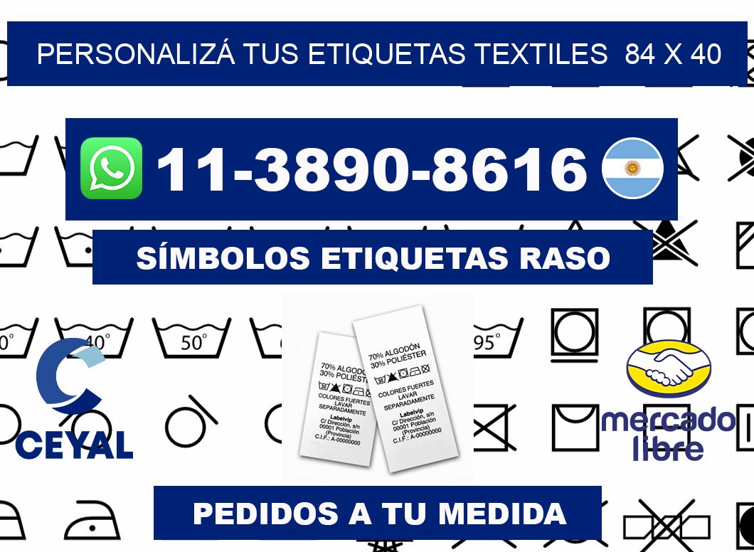 PERSONALIZÁ TUS ETIQUETAS TEXTILES  84 x 40